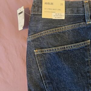 Agolde High Rise Jeans in Deep Blue